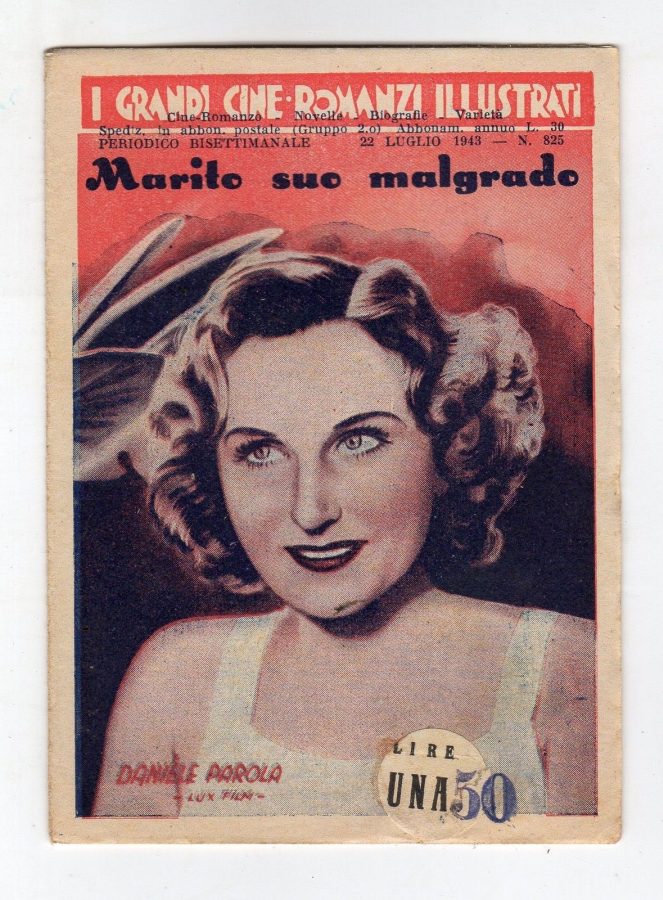 GRANDI CINE-ROMANZI ILLUSTRATI | I magazine side cover Issue 825 22 July 1943