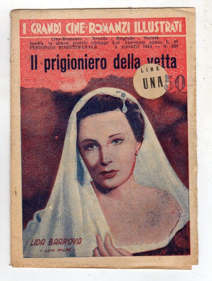 GRANDI CINE-ROMANZI ILLUSTRATI | I magazine side cover Issue 829 5 August 1943