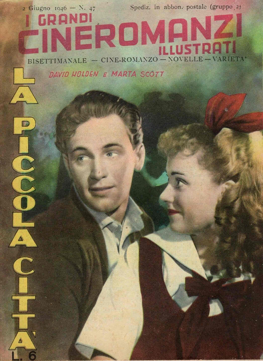 GRANDI CINE-ROMANZI ILLUSTRATI | I magazine side cover Issue 47 2 June 1946