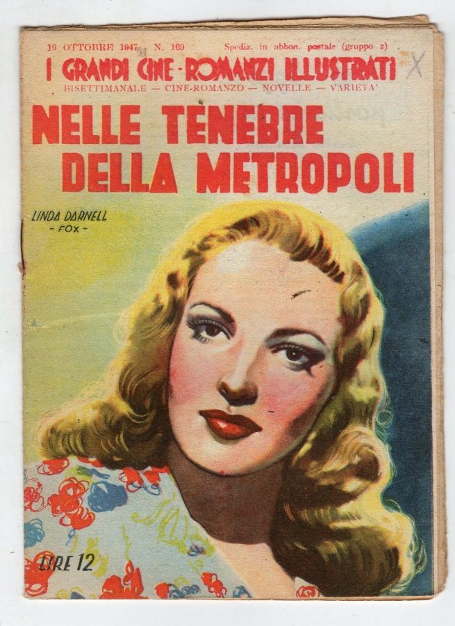 GRANDI CINE-ROMANZI ILLUSTRATI | I magazine side cover Issue 169 19 October 1947