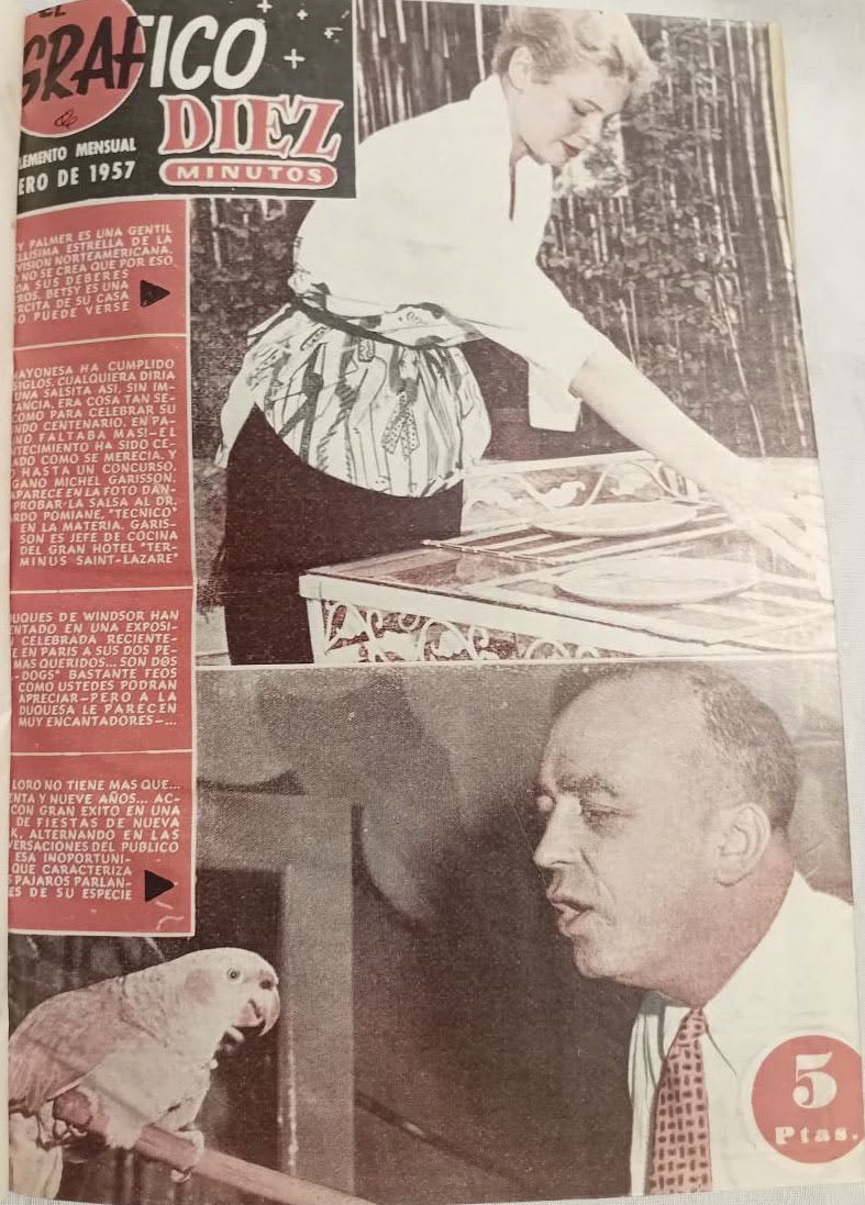 GRAFICO DE DIEZ MINUTOS magazine side cover  January 1957