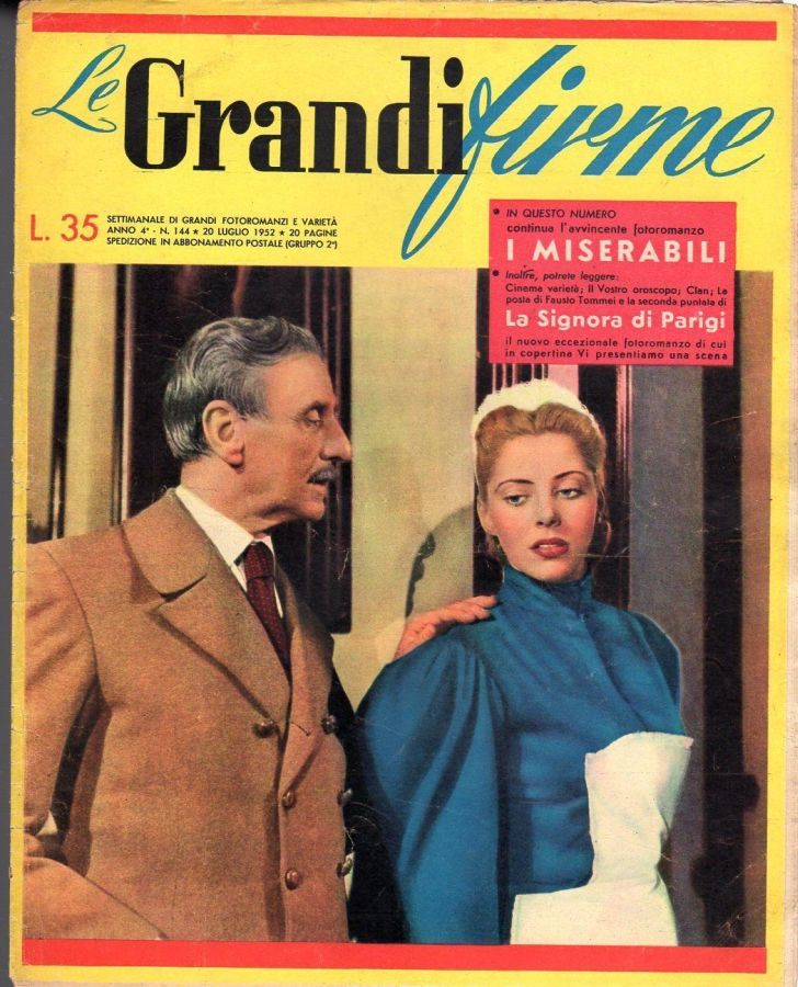 GRANDI FIRME|LE (1950s) magazine side cover Issue 144 20 July 1952