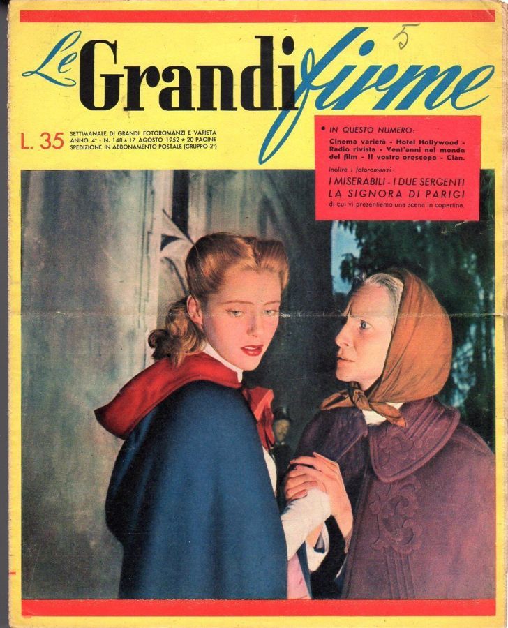 GRANDI FIRME|LE (1950s) magazine side cover Issue 148 17 August 1952