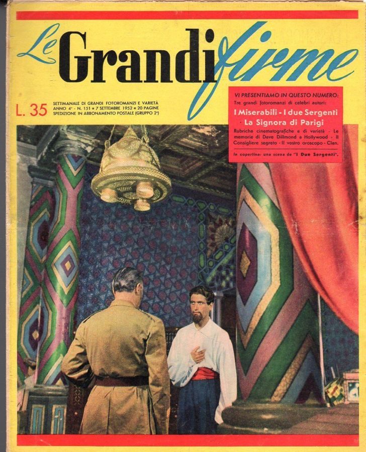 GRANDI FIRME|LE (1950s) magazine side cover Issue 151 7 September 1952