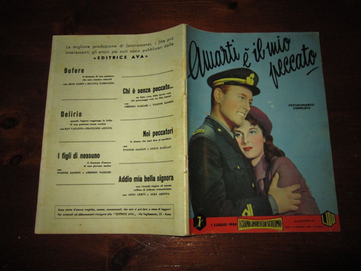 I GRANDI AMORI DELLO SCHERMO magazine side cover Issue 7 1 July 1954