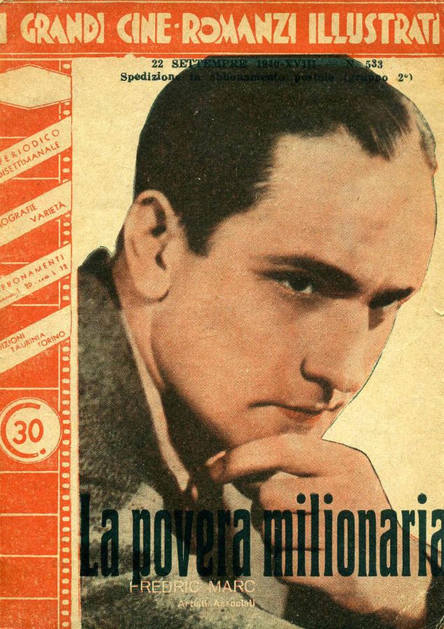 GRANDI CINE-ROMANZI ILLUSTRATI | I magazine side cover Issue 533 22 September 1940