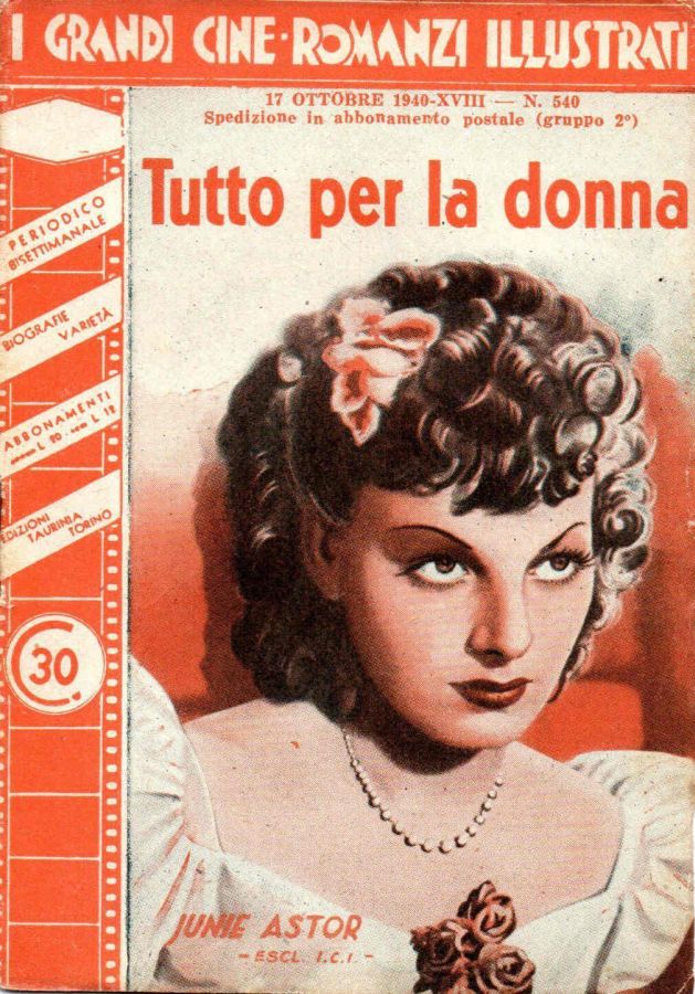 GRANDI CINE-ROMANZI ILLUSTRATI | I magazine side cover Issue 540 17 October 1940