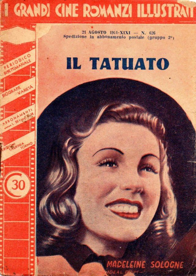 GRANDI CINE-ROMANZI ILLUSTRATI | I magazine side cover Issue 626 21 August 1941