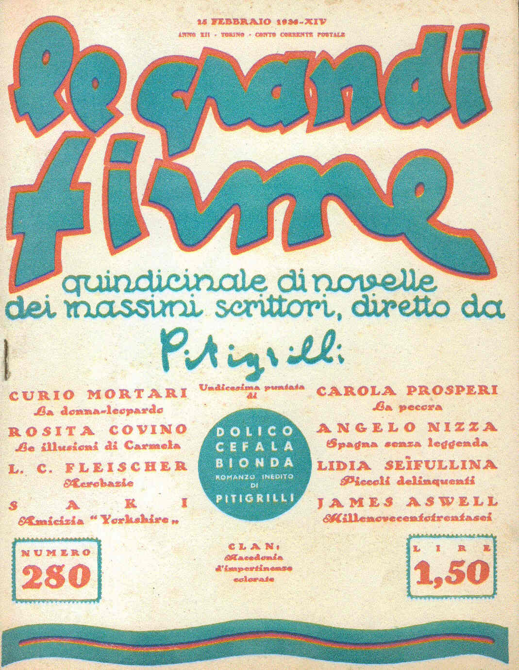 GRANDI FIRME | LE magazine side cover Issue 280 15 February 1936