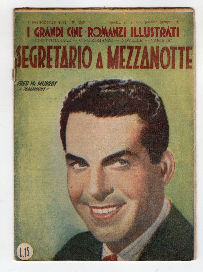 GRANDI CINE-ROMANZI ILLUSTRATI | I magazine side cover Issue 182 4 December 1947