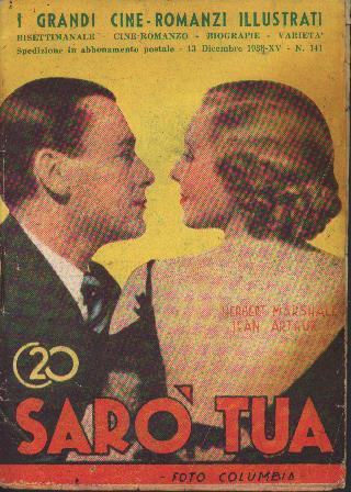 GRANDI CINE-ROMANZI ILLUSTRATI | I magazine side cover Issue 141 13 December 1936