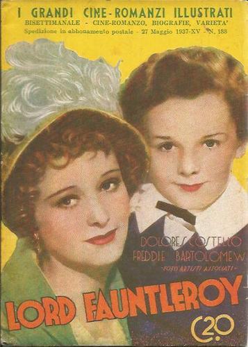 GRANDI CINE-ROMANZI ILLUSTRATI | I magazine side cover Issue 188 27 May 1937