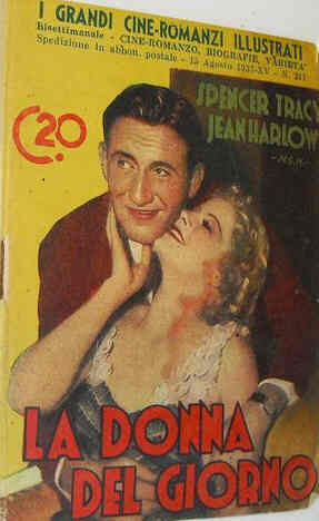 GRANDI CINE-ROMANZI ILLUSTRATI | I magazine side cover Issue 211 15 August 1937