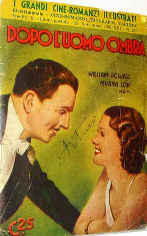 GRANDI CINE-ROMANZI ILLUSTRATI | I magazine side cover Issue 240 25 November 1937