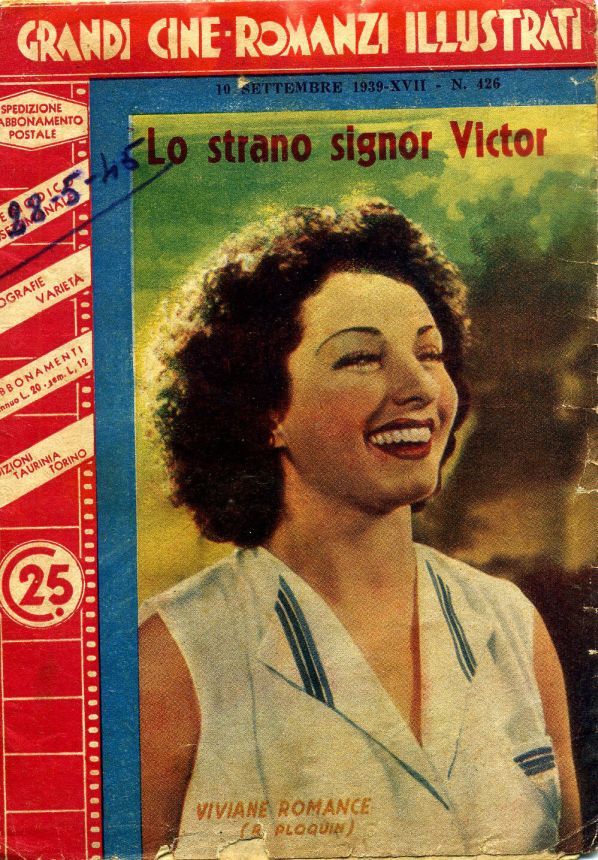GRANDI CINE-ROMANZI ILLUSTRATI | I magazine side cover Issue 426 10 September 1939