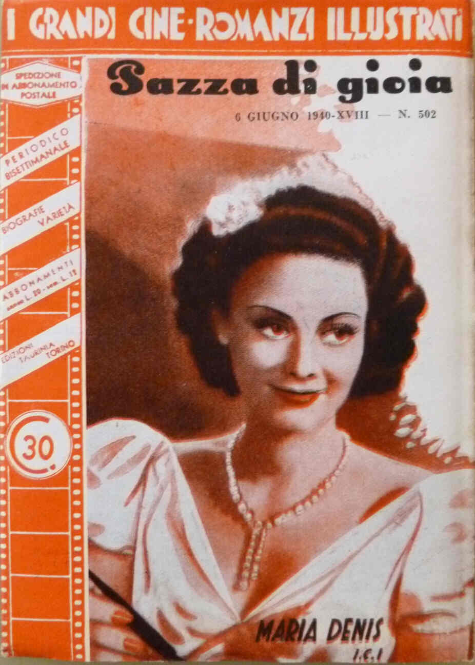 GRANDI CINE-ROMANZI ILLUSTRATI | I magazine side cover Issue 502 6 June 1940