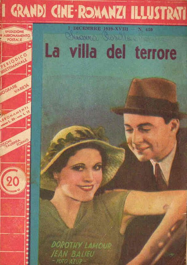 GRANDI CINE-ROMANZI ILLUSTRATI | I magazine side cover Issue 450 7 December 1939