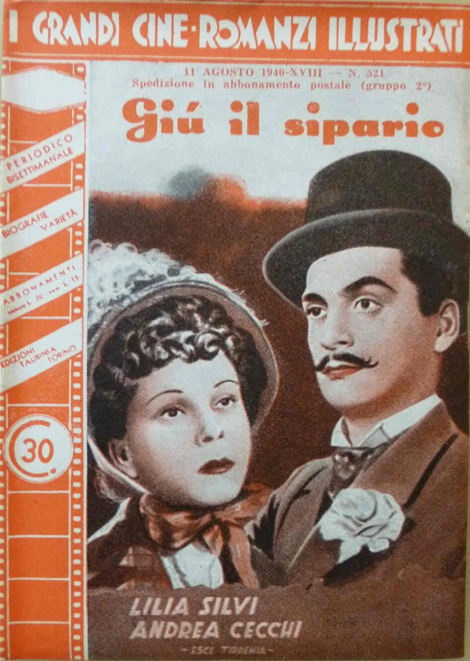 GRANDI CINE-ROMANZI ILLUSTRATI | I magazine side cover Issue 521 1 August 1940
