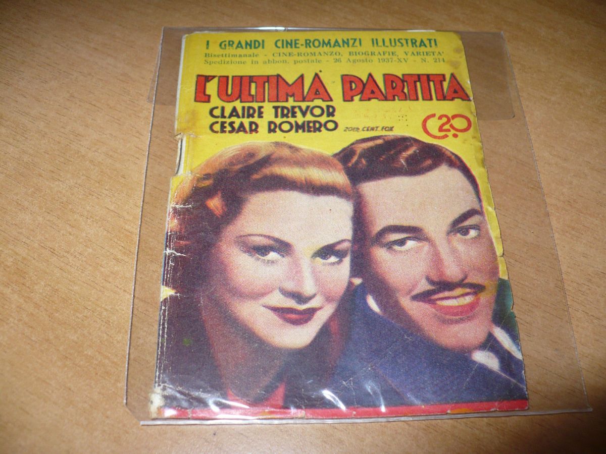 GRANDI CINE-ROMANZI ILLUSTRATI | I magazine side cover Issue 214 26 August 1937