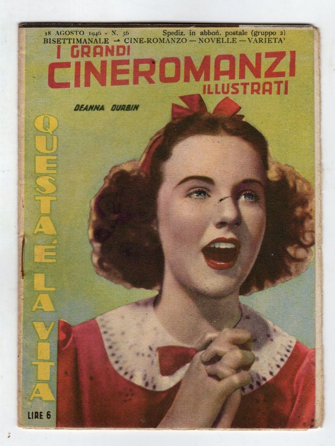 GRANDI CINE-ROMANZI ILLUSTRATI | I magazine side cover Issue 56 18 August 1946