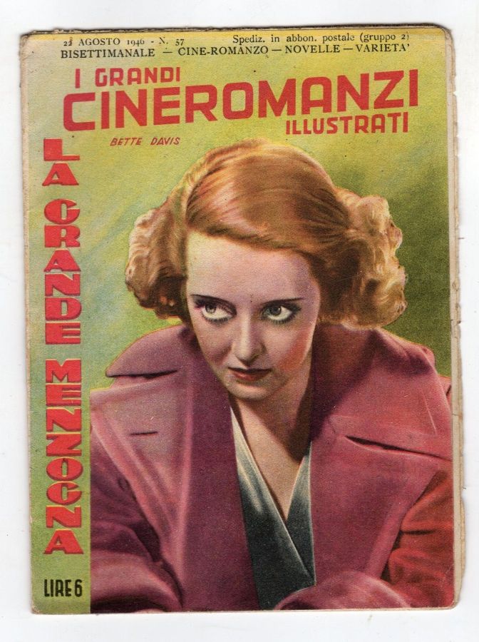 GRANDI CINE-ROMANZI ILLUSTRATI | I magazine side cover Issue 57 22 August 1946
