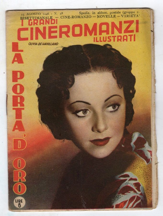 GRANDI CINE-ROMANZI ILLUSTRATI | I magazine side cover Issue 58 25 August 1946