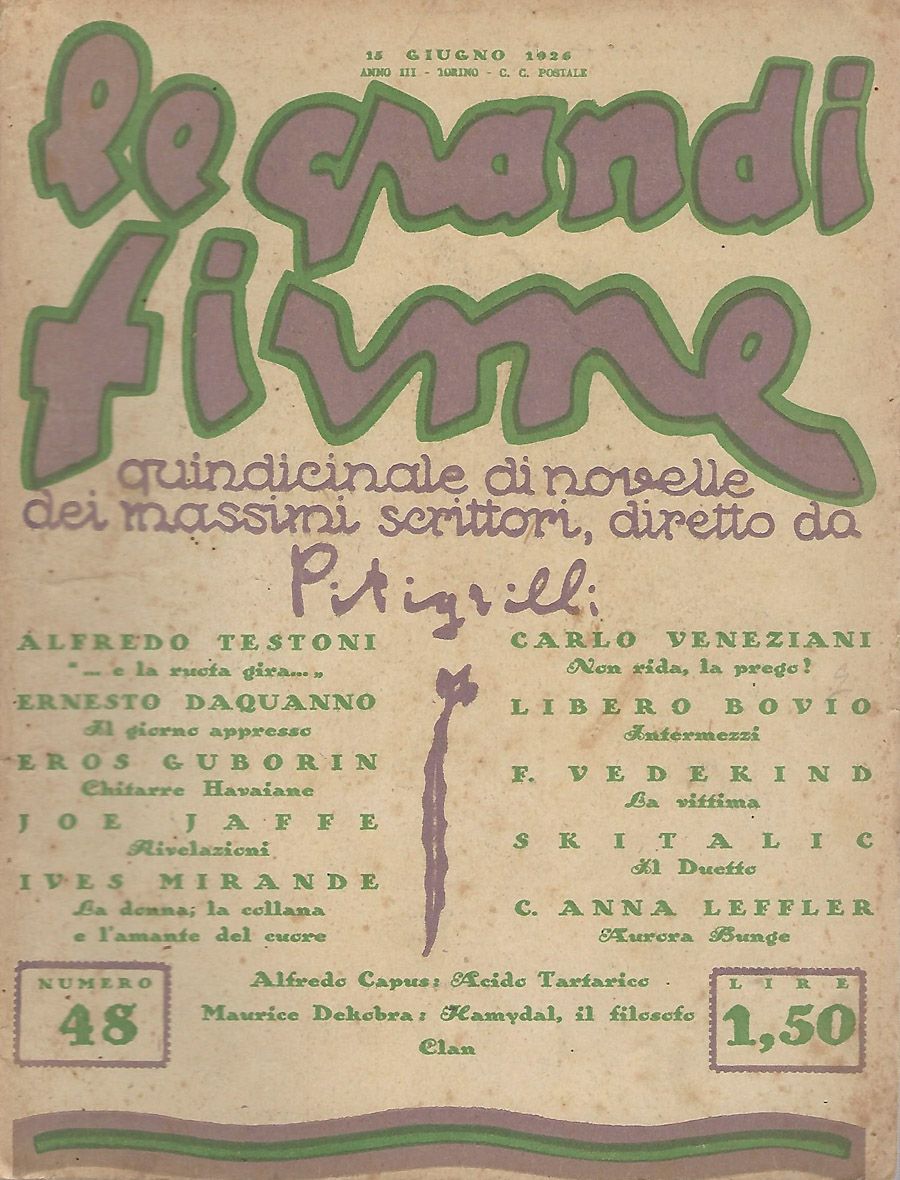GRANDI FIRME | LE magazine side cover Issue 48 15 June 1926