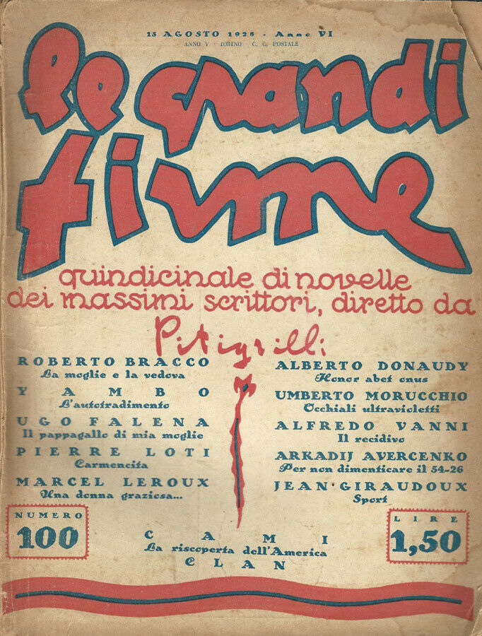GRANDI FIRME | LE magazine side cover Issue 100 15 August 1928