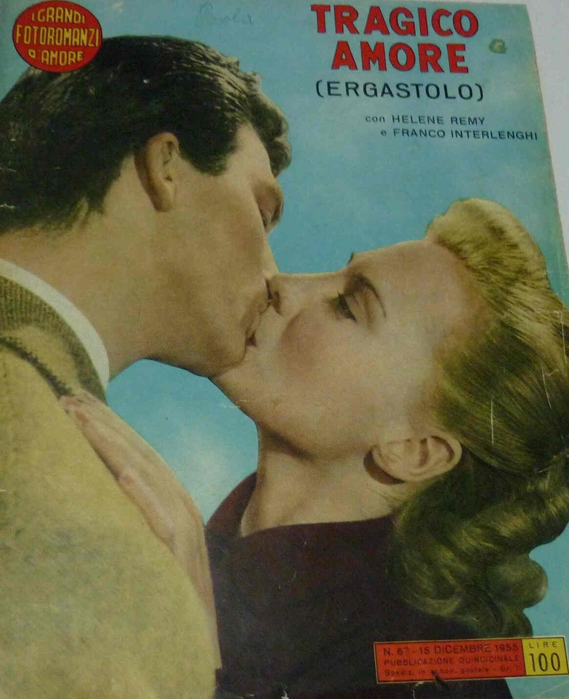 GRANDI FOTOROMANZI D AMORE | I magazine side cover Issue 67 15 December 1955