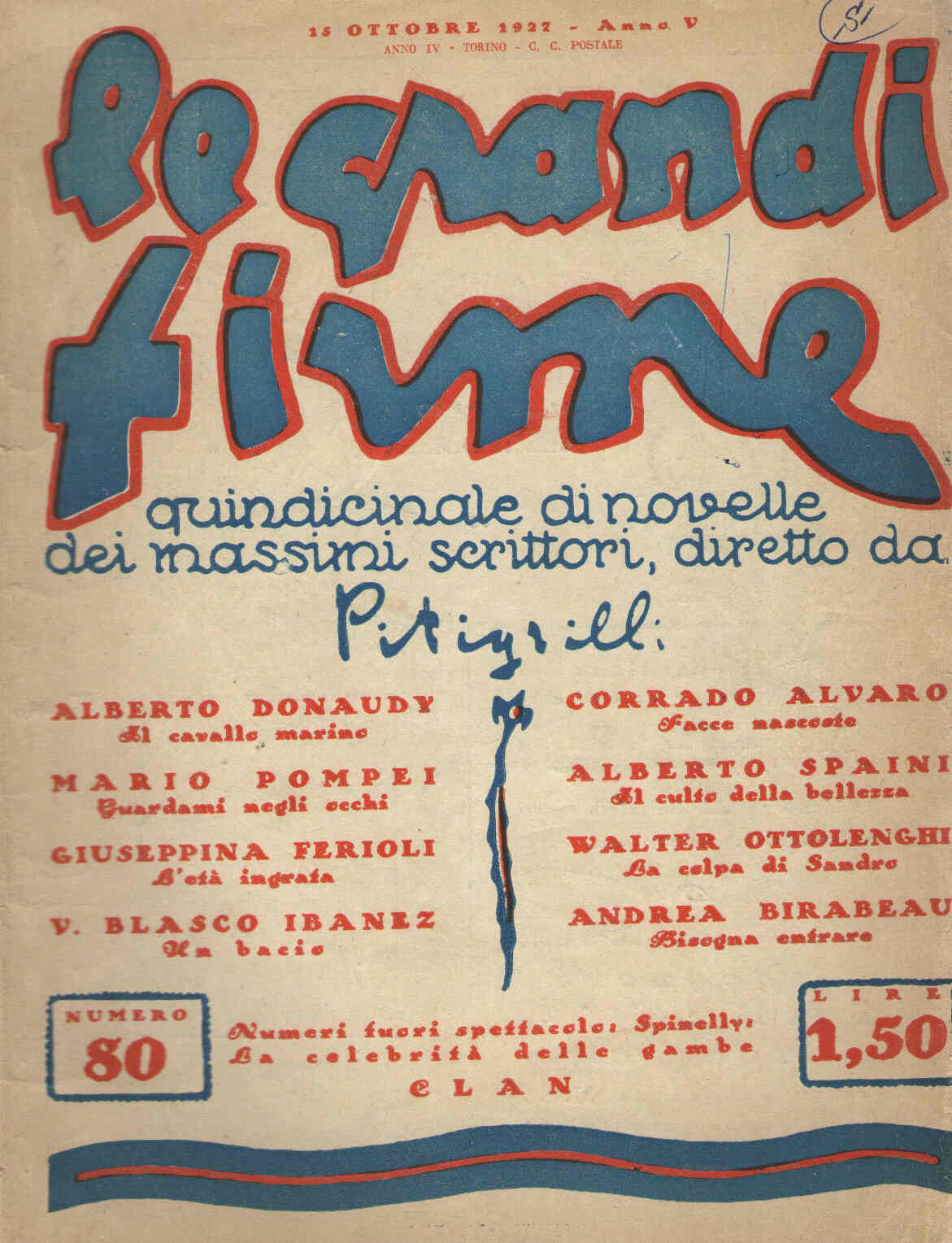 GRANDI FIRME | LE magazine side cover Issue 80 15 October 1927