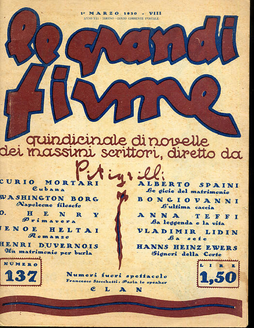 GRANDI FIRME | LE magazine side cover Issue 137 1 March 1930