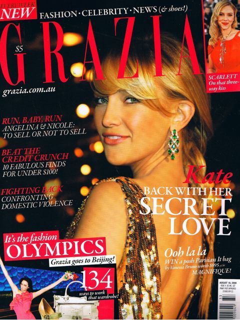 GRAZIA AUSTRALIA magazine side cover 18 August 2008