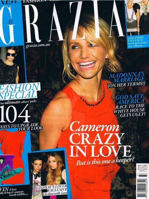 GRAZIA AUSTRALIA magazine side cover 15 September 2008