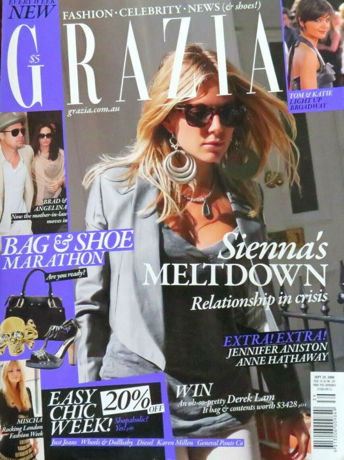 GRAZIA AUSTRALIA magazine side cover 29 September 2008
