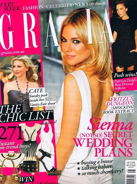 GRAZIA AUSTRALIA magazine side cover 10 November 2008