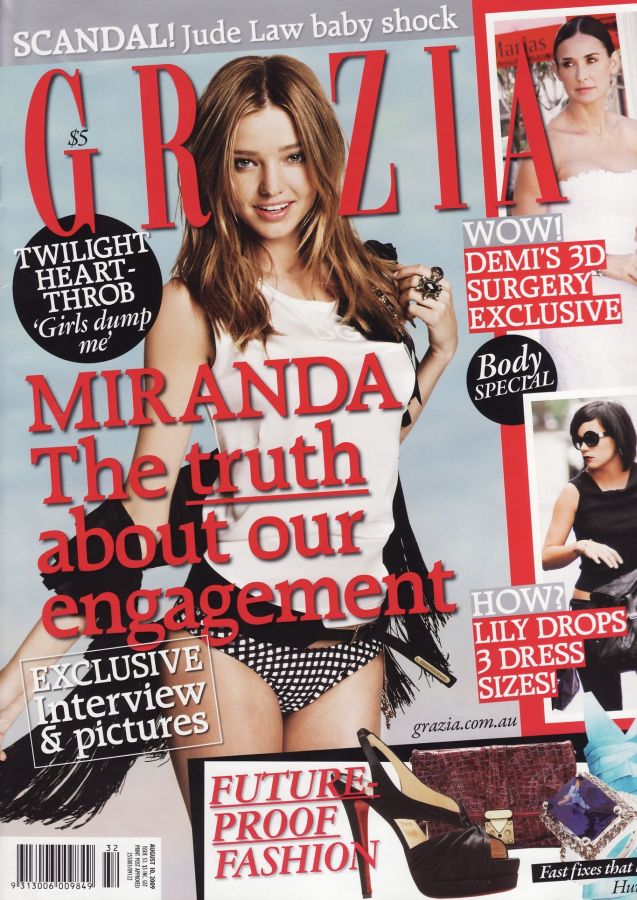 GRAZIA AUSTRALIA magazine side cover 10 August 2009