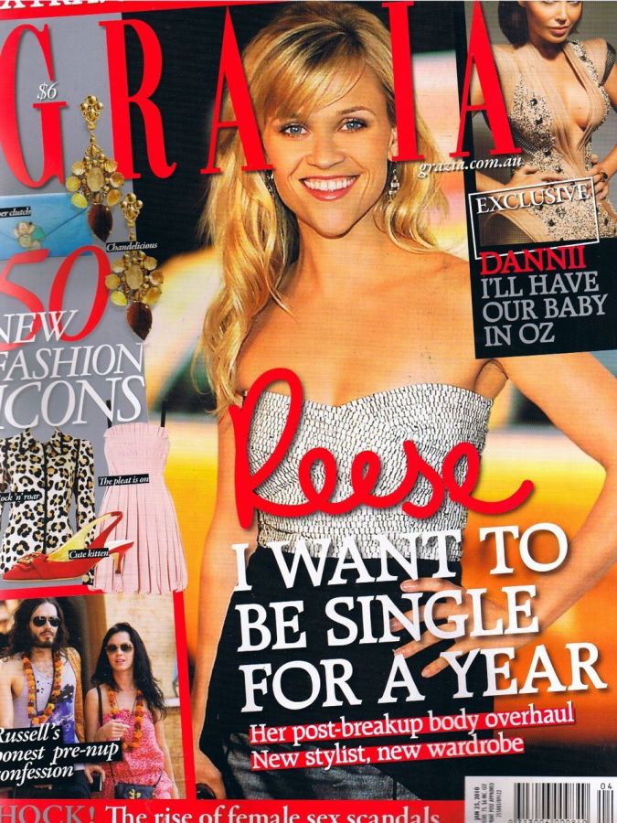 GRAZIA AUSTRALIA magazine side cover 25 January 2010