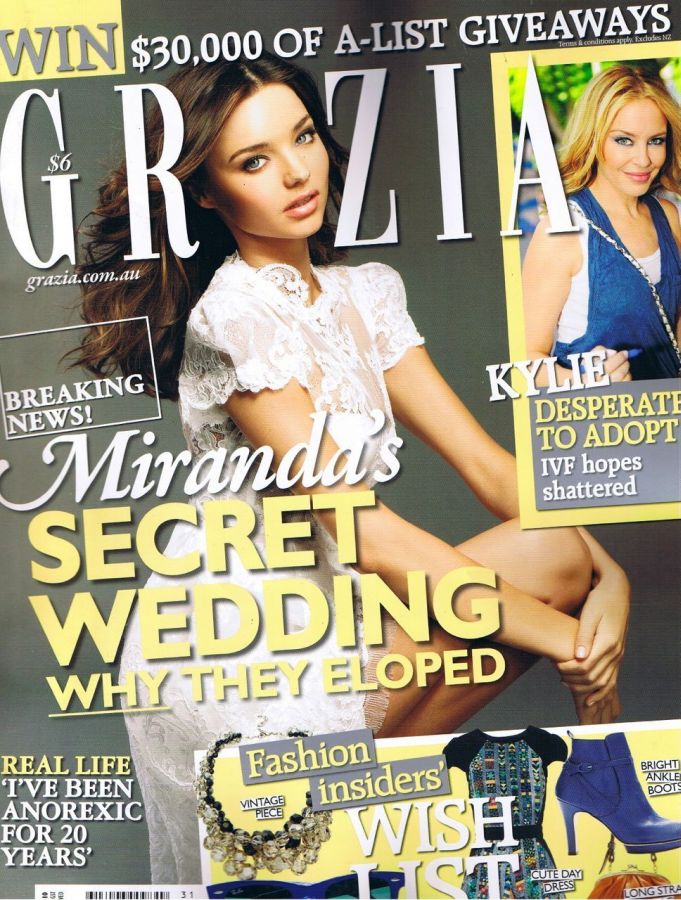 GRAZIA AUSTRALIA magazine side cover 2 August 2010