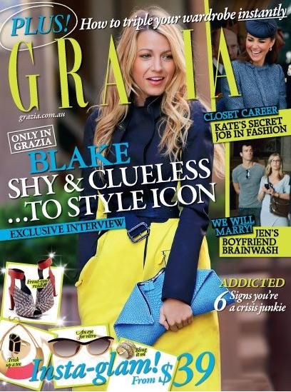 GRAZIA AUSTRALIA magazine side cover 25 June 2012
