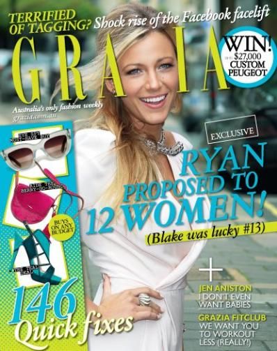 GRAZIA AUSTRALIA magazine side cover 16 October 2012