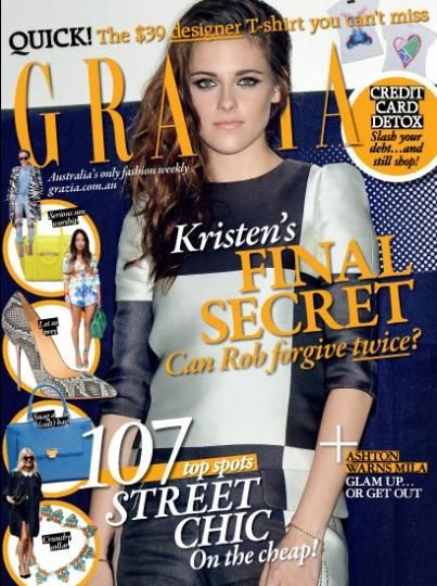 GRAZIA AUSTRALIA magazine side cover 30 October 2012