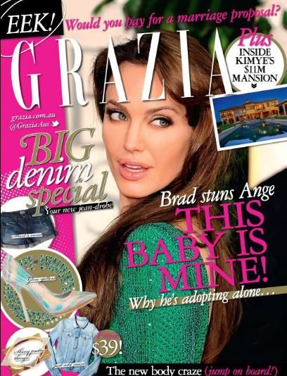 GRAZIA AUSTRALIA magazine side cover 15 January 2013