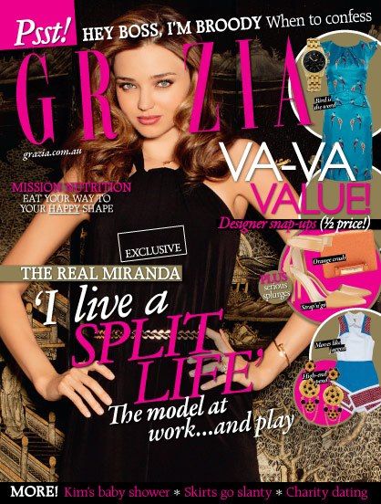GRAZIA AUSTRALIA magazine side cover 5 February 2013
