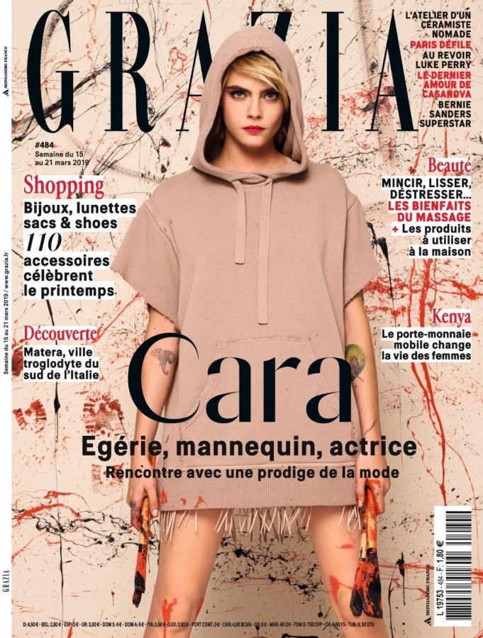 GRAZIA FRANCE magazine side cover 15 March 2019