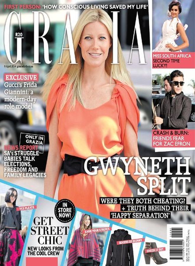 GRAZIA SOUTH AFRICA magazine side cover 9 April 2014