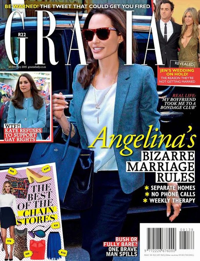 GRAZIA SOUTH AFRICA magazine side cover 15 February 2015