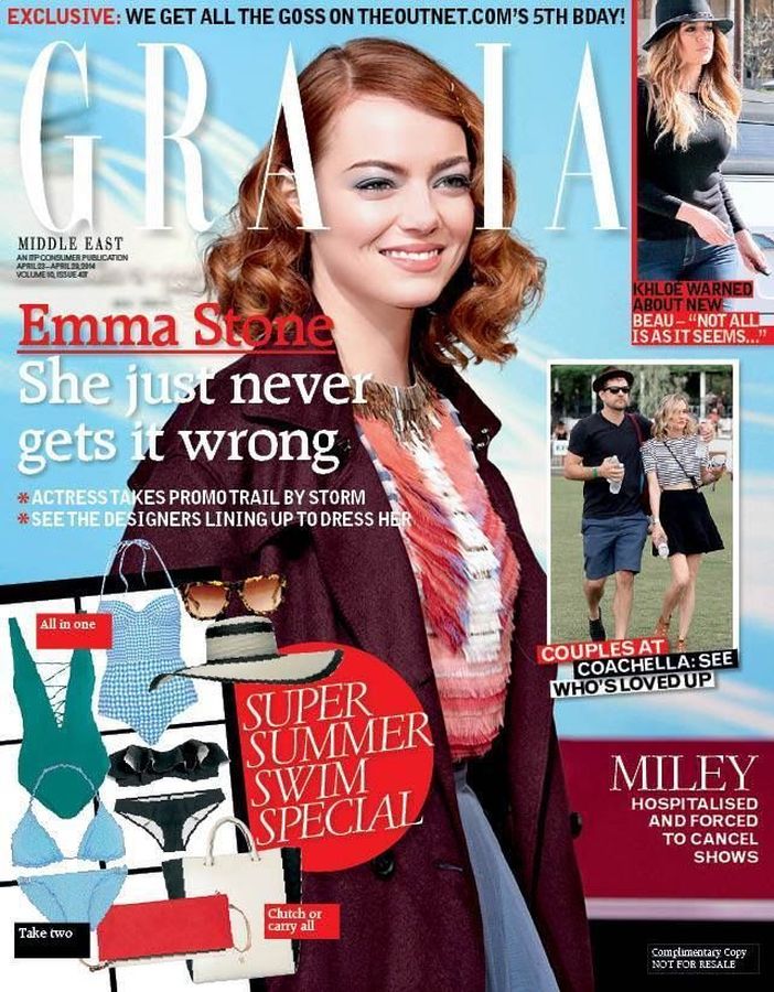 GRAZIA UNITED ARAB EMIRATES magazine side cover 23 April 2014