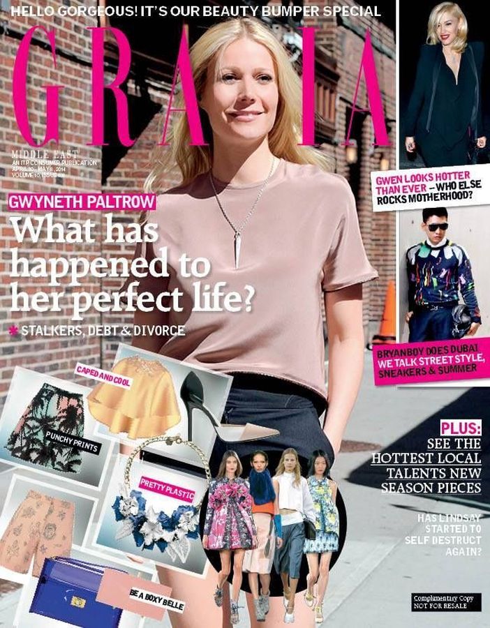 GRAZIA UNITED ARAB EMIRATES magazine side cover 30 April 2014