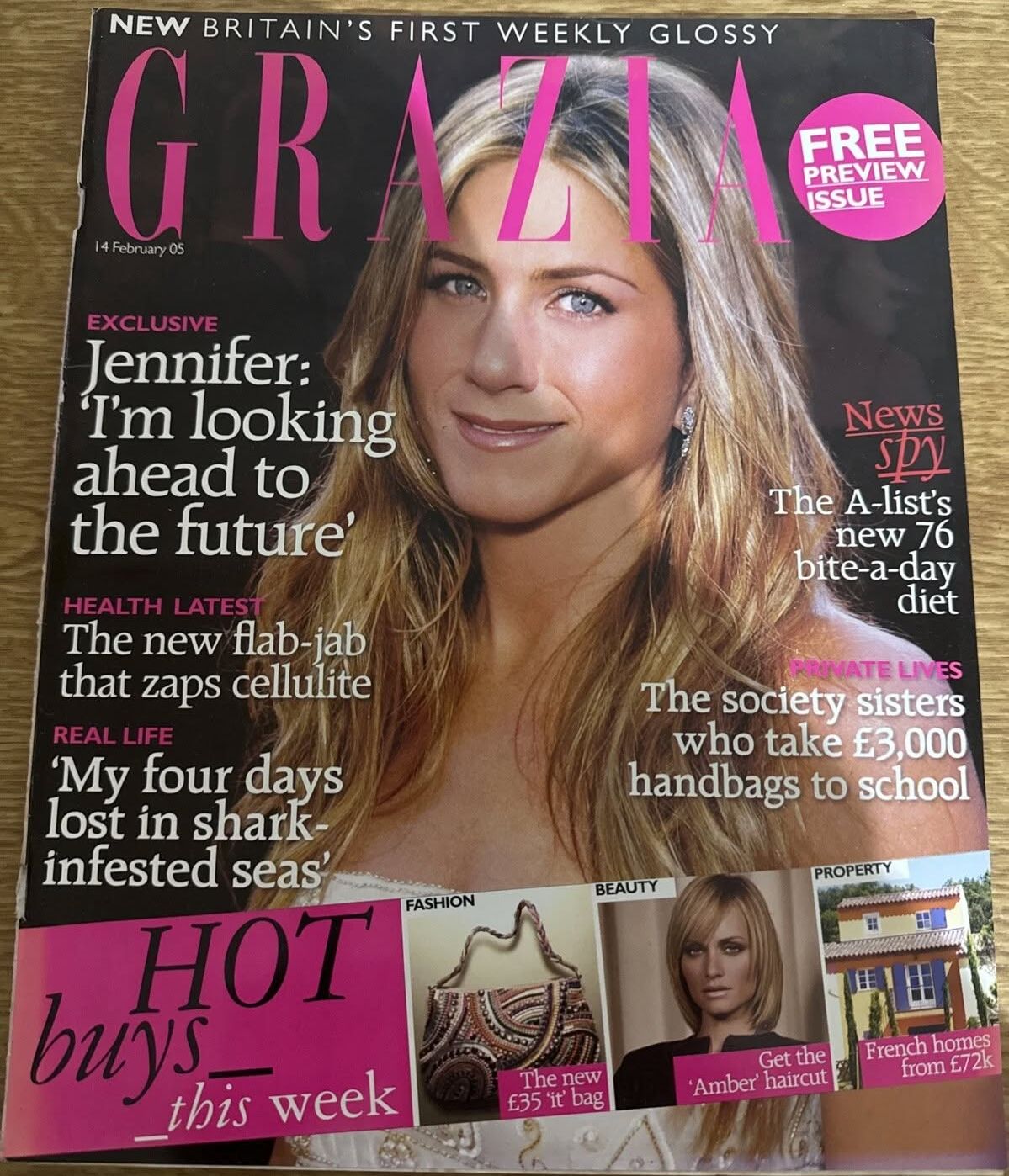 GRAZIA UK magazine side cover 14 February 2005