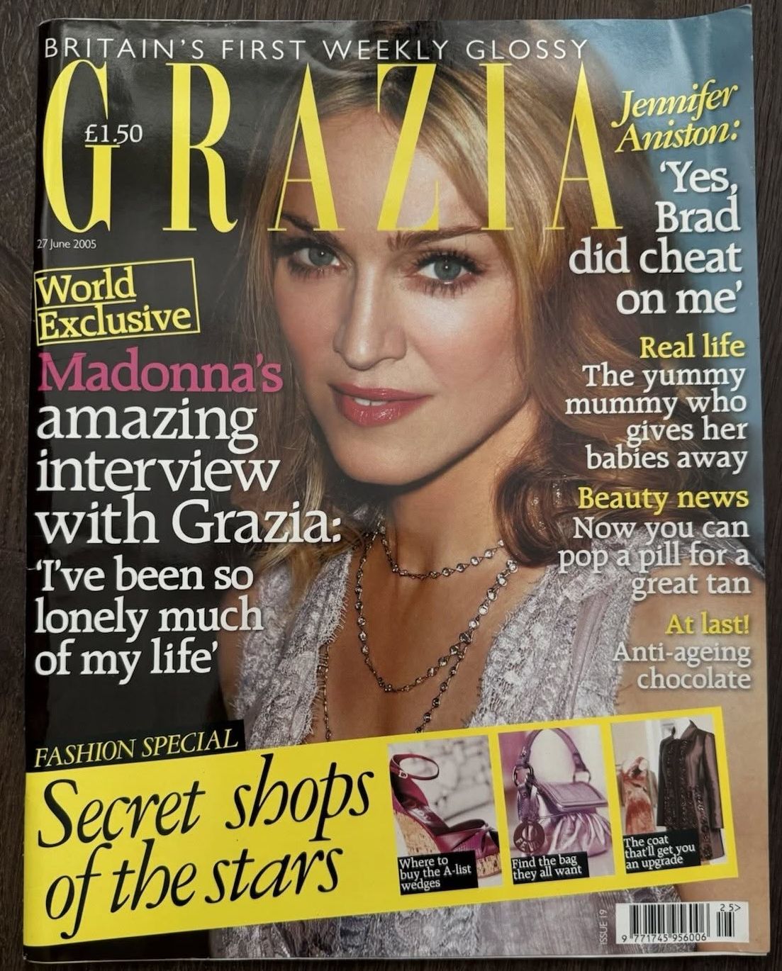 GRAZIA UK magazine side cover 27 June 2005